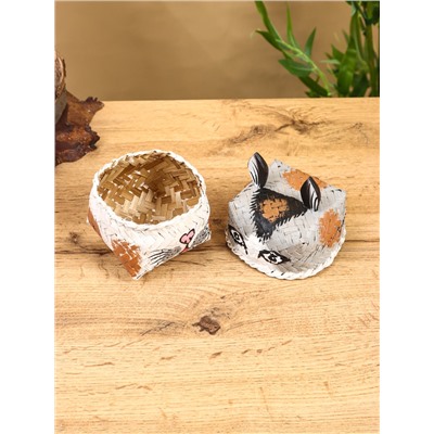 Корзинка «Кот», 8×8×13 см, бамбук