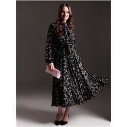 Платье с поясом миди женское MIST, размер 48, чёрное