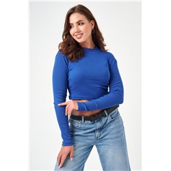 52719 водолазка женская укороченная (Голубой)