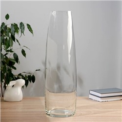 Ваза CONE, d=10 см, 49×14 см, стекло, прозрачная