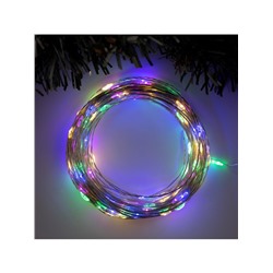 Гирлянда «Нить» 20 м роса, IP20, серебристая нить, 200 LED, свечение мульти, 12 В