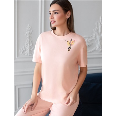 Футболка с принтом свободная из премиального 100% хлопка