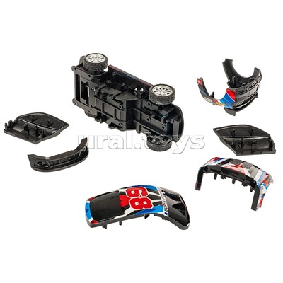 Машинка пластмассовая инерционная "Авария на трассе" Гонка спорт (pull back) ВОХ 15,2х7,5х7,5см,