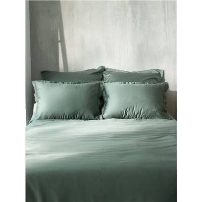 Простыня на резинке евро SL Home Tencel, 200×200+30 см, оливковая, тенсель