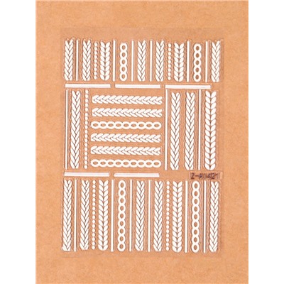 Наклейки для ногтей «Вязка», объёмные, матовые, белые