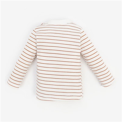 Лонгслив Крошка Я BASIC LINE, рост 62-68 см, полоска бежевая