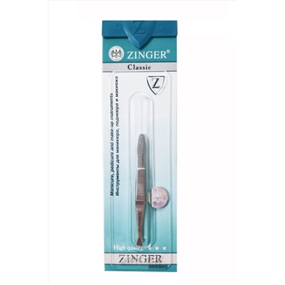 Zinger Пинцет для бровей скошенный / Classic B 162 S, 76-78 мм, серебристый глянцевый KRISTALLER, 1112117