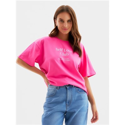 Футболка женская MIST Selflove, розовая, размер 44-46 (M)