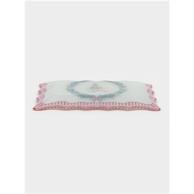 Блюдо новогоднее сервировочное Доляна «Сказочное настроение» 29.5×19.5 см, стекло, белое, красное