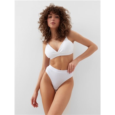 Трусы женские бразильяно MINAKU рубчик, набор 3 шт., размер 48-50, белые, бежевые, чёрные