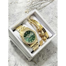 Подарочный набор для женщин часы, 2 браслета + коробка #22861801