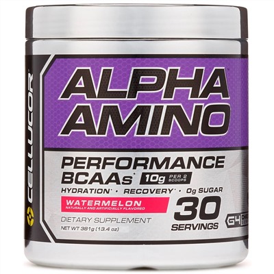 Cellucor, Alpha Amino, аминокислоты с разветвленной цепью для эффективности тренировок, арбуз, 13,4 унции (381 г)