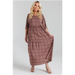 Платье штапель  5872/121/Коричневый