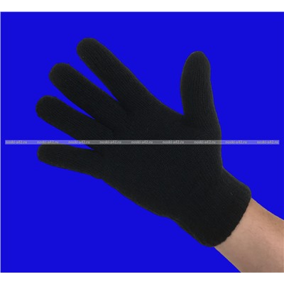 Перчатки мужские зимние толстые двойные ЧЕРНЫЕ арт. А-8