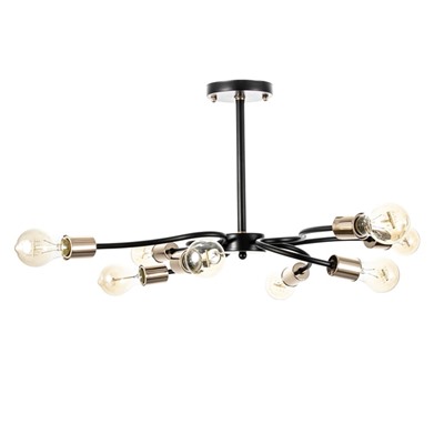 Люстра «Рипли» 8хЕ27 40 Вт черно-золотой 60×60×40 см