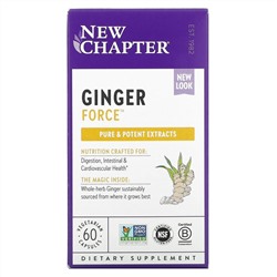 New Chapter, Ginger Force, 60 Vegetarian Capsules
