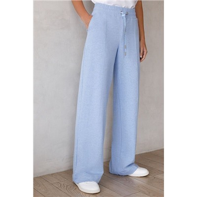 Брюки прямые из премиального футера двухнитки с эластаном VILATTE, 1228029