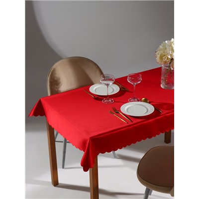 Скатерть «Доляна», однотонная, 140×100 см, красная, 140 г/м², 100% п/э