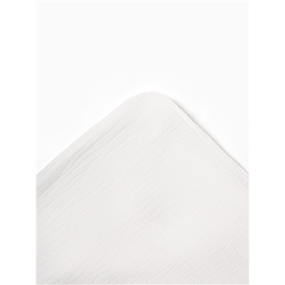 Полотенце - уголок муслиновое «Крошка Я», 75×75 см, хлопок 100%, белое