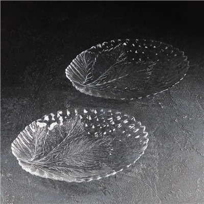 Блюда Paşabahçe Sultana, 23×18 см, набор 2 шт.,стекло, прозрачные