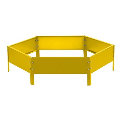 Клумба оцинкованная, d=100 см, высота бортика 15 см, жёлтая, Greengo