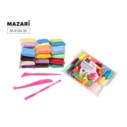 Пластилин супер легкий  36цв. 13 гр. +пластиковые стеки 3 шт M-4194-36 Mazari