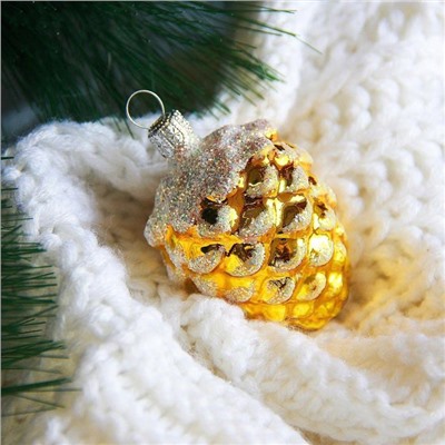 Ёлочная игрушка «Шишка кедровая»-2, h=5.2 см, МИКС