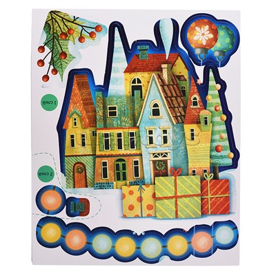 3Д аппликация. Новогодний городок