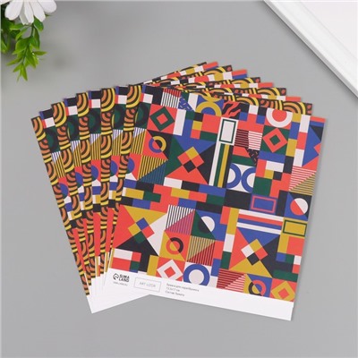 Бумага для скрапбукинга двусторонняя Color geometry, плотность 180 г, набор 10 шт., 15.5×17 см
