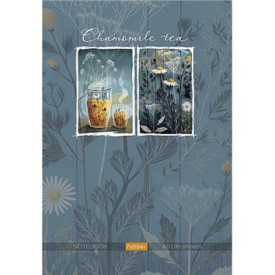 Бизнес-блокнот А5  96л клетка/линия "Ромашковый чай" тв.переплет (093822) 35530 Хатбер