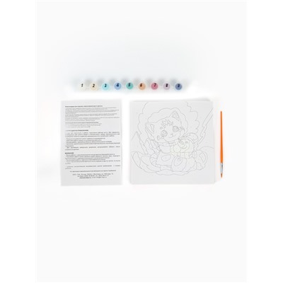 Картина по номерам на холсте «Кот и снеговик», 20×20 см