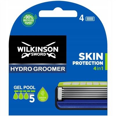 Кассеты для бритвы Schick (Wilkinson Sword) HYDRO-5 Groomer Skin Protection 4в1 (4шт)