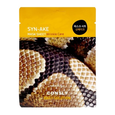 Тканевая маска для лица с пептидом Syn-ake, 25мл, Consly