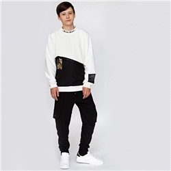 2212 черн Брюки-джоггеры для мальчиков (134-164)