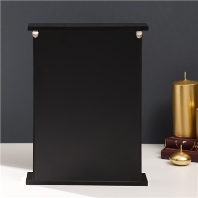 Ключница настенная «Велосипед с корзинкой с цветами», дерево, чёрная, зеркальная, 6×22.3×29.5 см