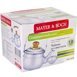 23509 Заварник литой 1 л с/ситом с/свистк.МВ(х24)