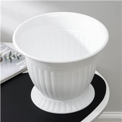 Горшок для цветов «Венеция», 7 л, пластиковый, белый