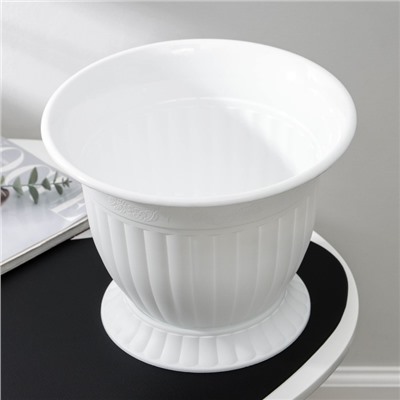 Горшок для цветов «Венеция», 7 л, пластиковый, белый