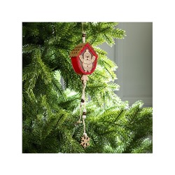 Ёлочная игрушка «Домик с Дедом Морозом», 9×8×4 см, от батареек, свечение тёплое белое