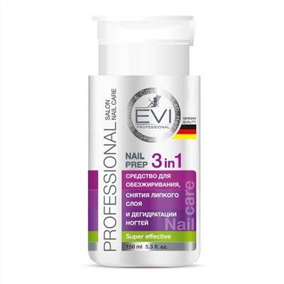 EVI professional Средство для обезжиривания ногтей, снятия липкого слоя и дегидратации ногтей 3 в 1, 150 мл 20066