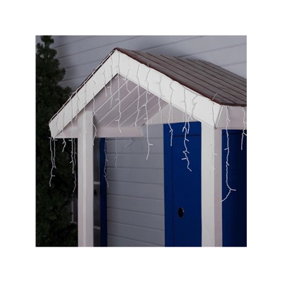 Гирлянда «Бахрома» 4×0.6 м, IP44, белая нить, 180 LED, свечение синее, 8 режимов, 220 В