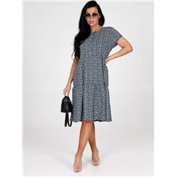 Платье-мелкие-цветы-04 (Хаки)