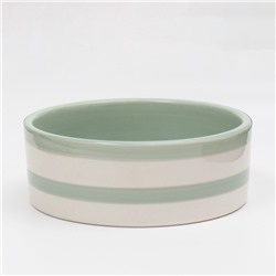 Миска керамическая «След» 300 мл - 12.5×12.5×4.5 см, зелёная/белая