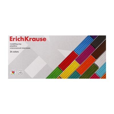 Пластилин ErichKrause «Классический», 24 цвета, 384 г, в картонной упаковке