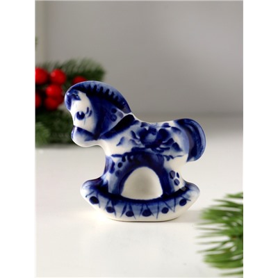 Фигурка фарфор гжель «Конь качалка», 7×7 см