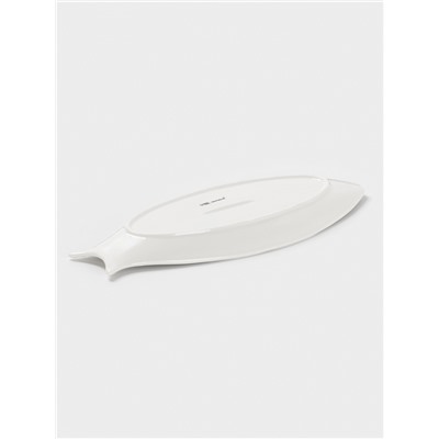 Блюдо для рыбы Доляна White Label, 36×14.5×3 см, фарфор, белое