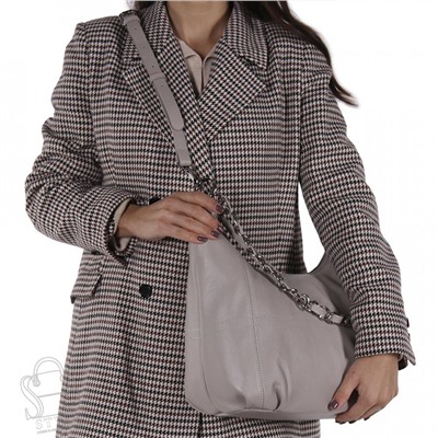 Сумка женская кожаная 8559 gray white Polina&Eiterou
