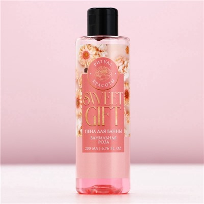 Пена для ванны SWEET GIFT, 200 мл, аромат ванильной розы, Чистое счастье