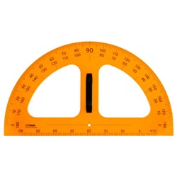 Транспортир классный 50см,180 гр. пластиковый, желтый, с ручкой ТР-13289 Стамм