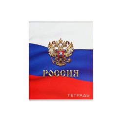 Комплект тетрадей из 4 штук, 96 листов в клетку Calligrata "Россия", обложка мелованный картон, блок №2, белизна 75% (серые листы)